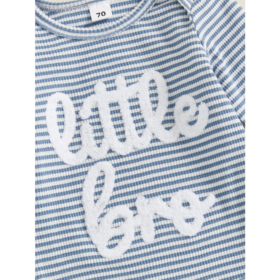 Little Bro Stripe Trackie Set - Blue