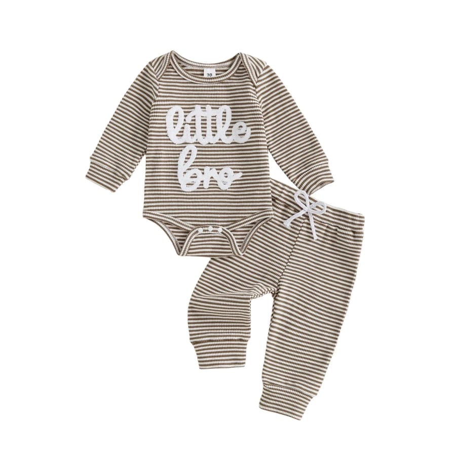 Little Bro Stripe Trackie Set - Earth - Newborn