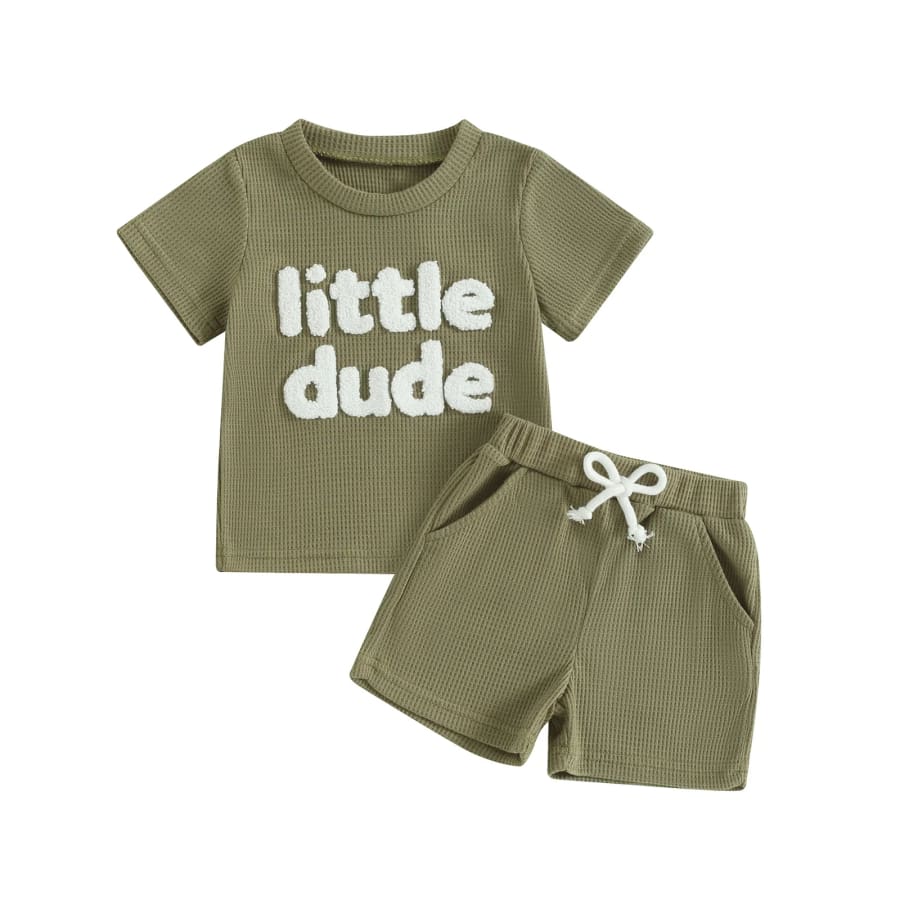 Little Dude Shortie Set - Green - 0-6 Months