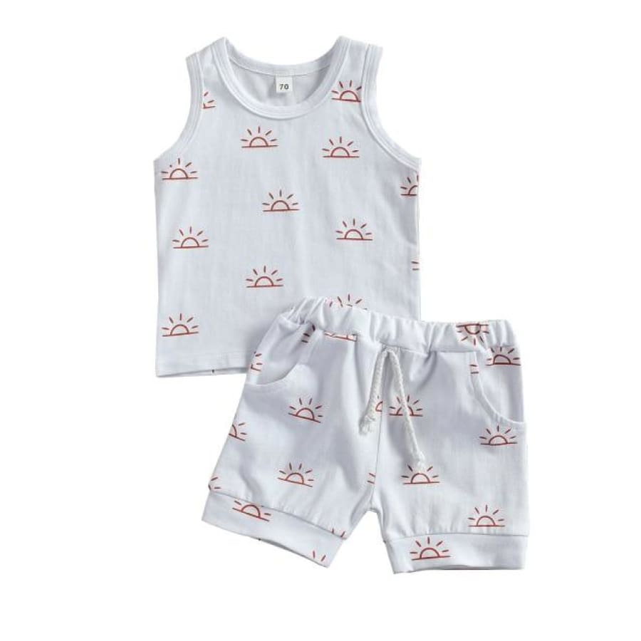 Little Ray of Sunshine Shortie Set - Rust / 2-3 Years - Sets sets