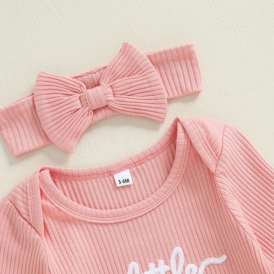 Little Sis Ruffle Butt Jumpsuit Peachy