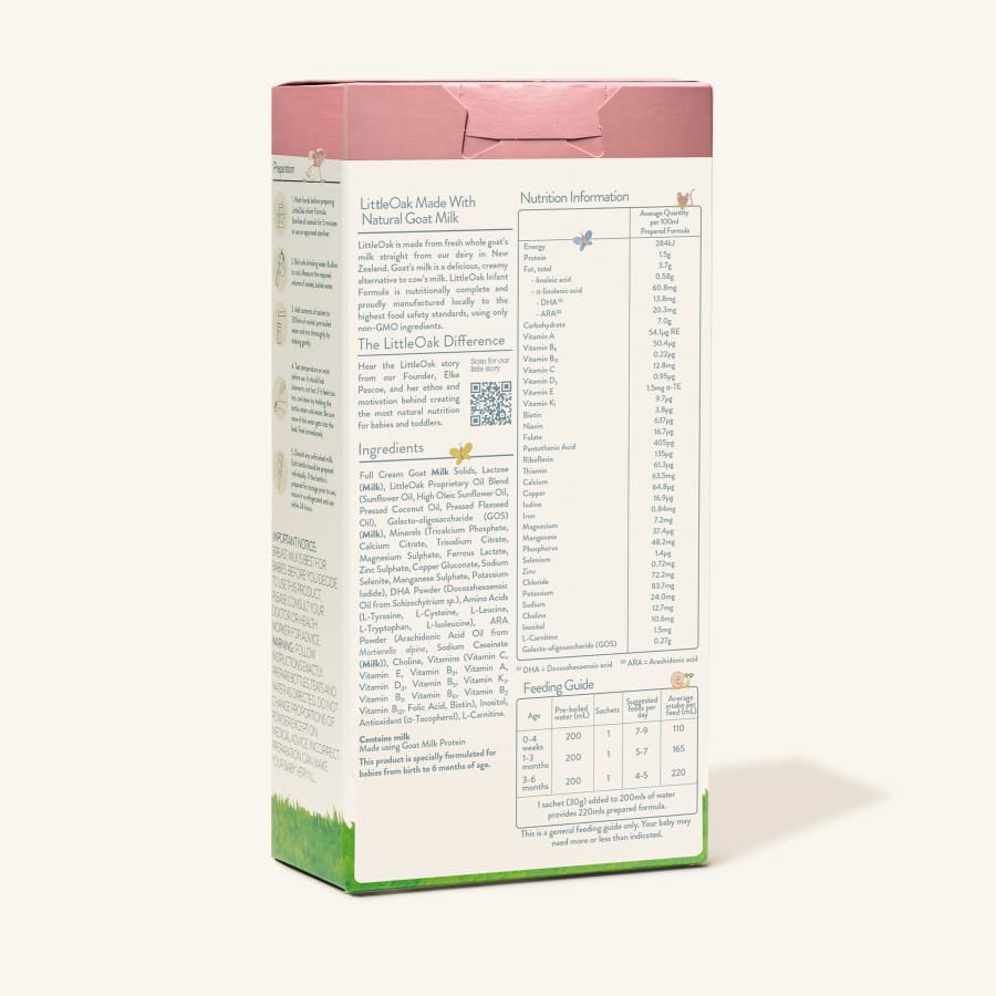 LittleOak Natural Goat Milk Infant Formula Sachet (0-6 months) - Formula