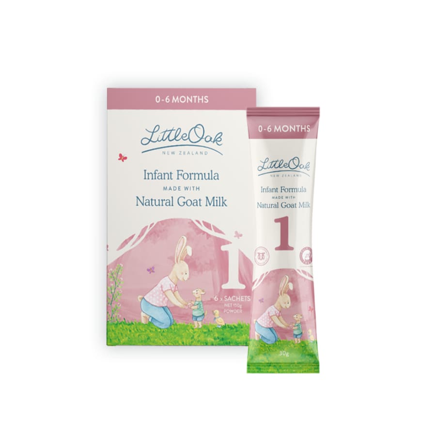 LittleOak Natural Goat Milk Infant Formula Sachet (2 Packs) - 2 x 6 Sachet Packs - Formula