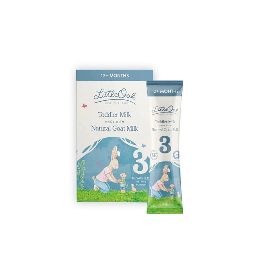 LittleOak Natural Goat Milk Toddler Sachet (12 x 30gm Sachets) - 2 6 Packs Formula