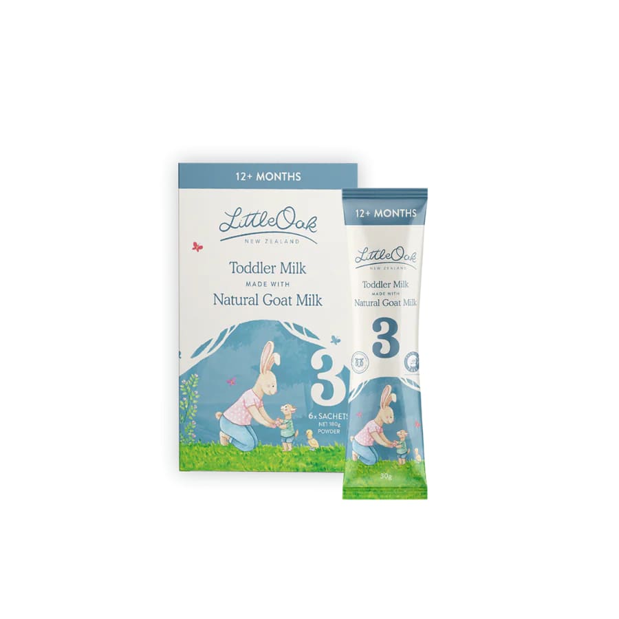 LittleOak Natural Goat Milk Toddler Milk Sachet (12 x 30gm Sachets) - 2 x 6 Sachet Packs - Formula