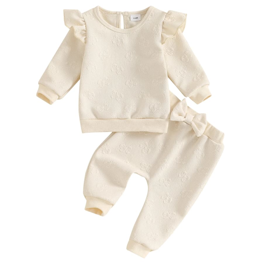 Lola Floral Trackie Set - Cream - 0-6 Months