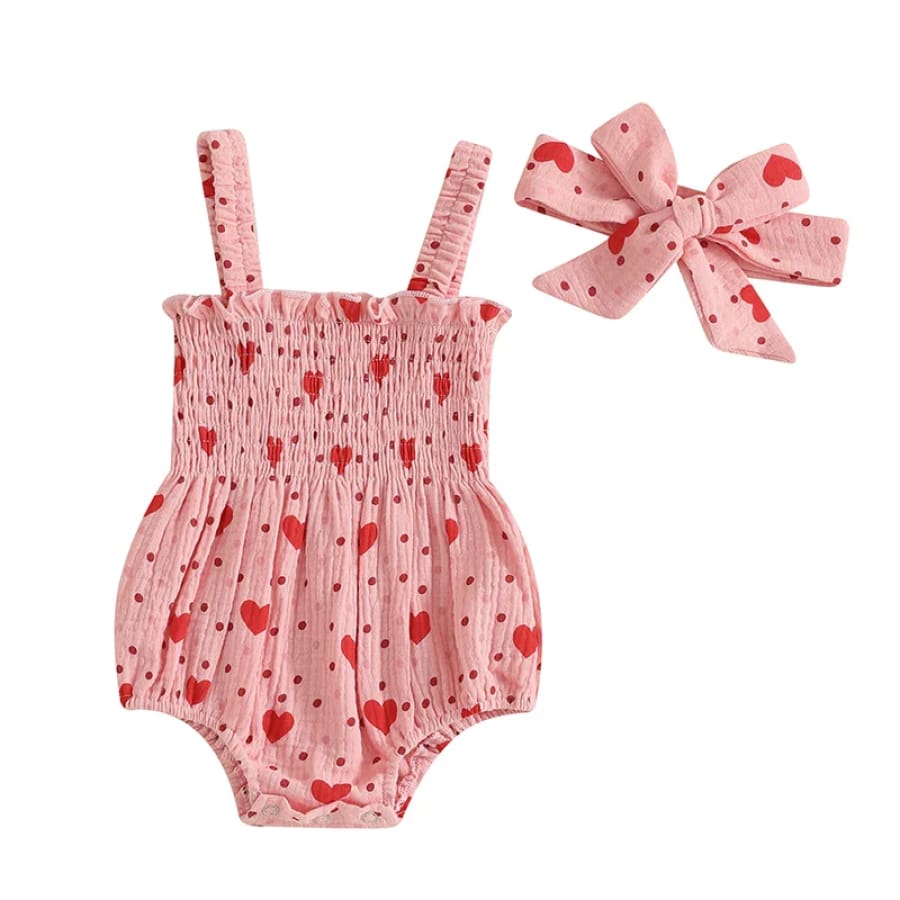 Lola Hearts Romper - 0-3 Months