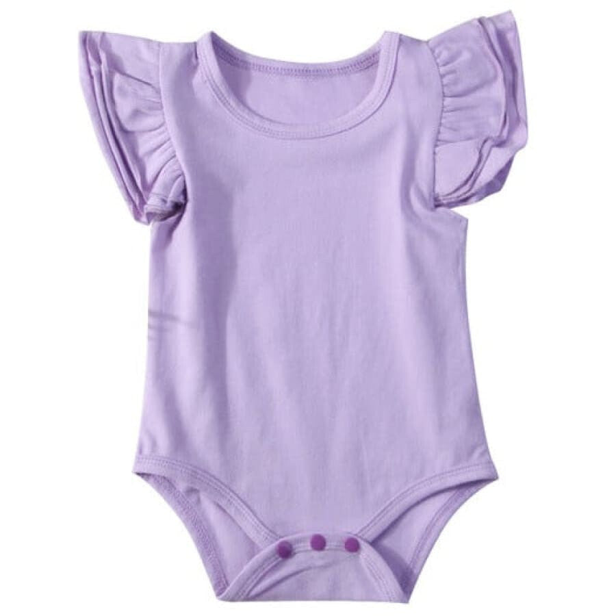 Lola Ruffle Sleeve Onesie - Purple - 0-6 Months - Onesies Onesies