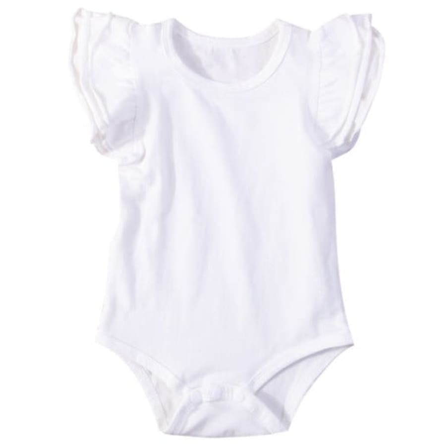Lola Ruffle Sleeve Onesie - Off White - 0-6 Months - Onesies Onesies