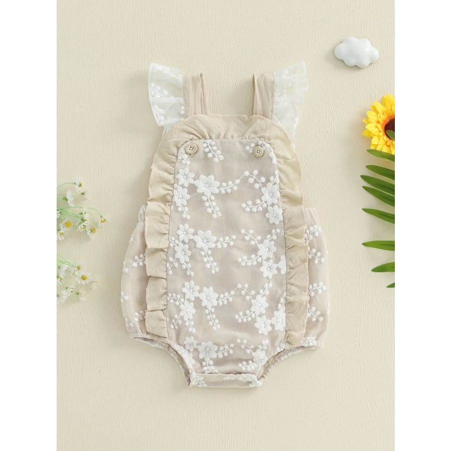 Lousia Lace Flutter Romper - 0-3 Months