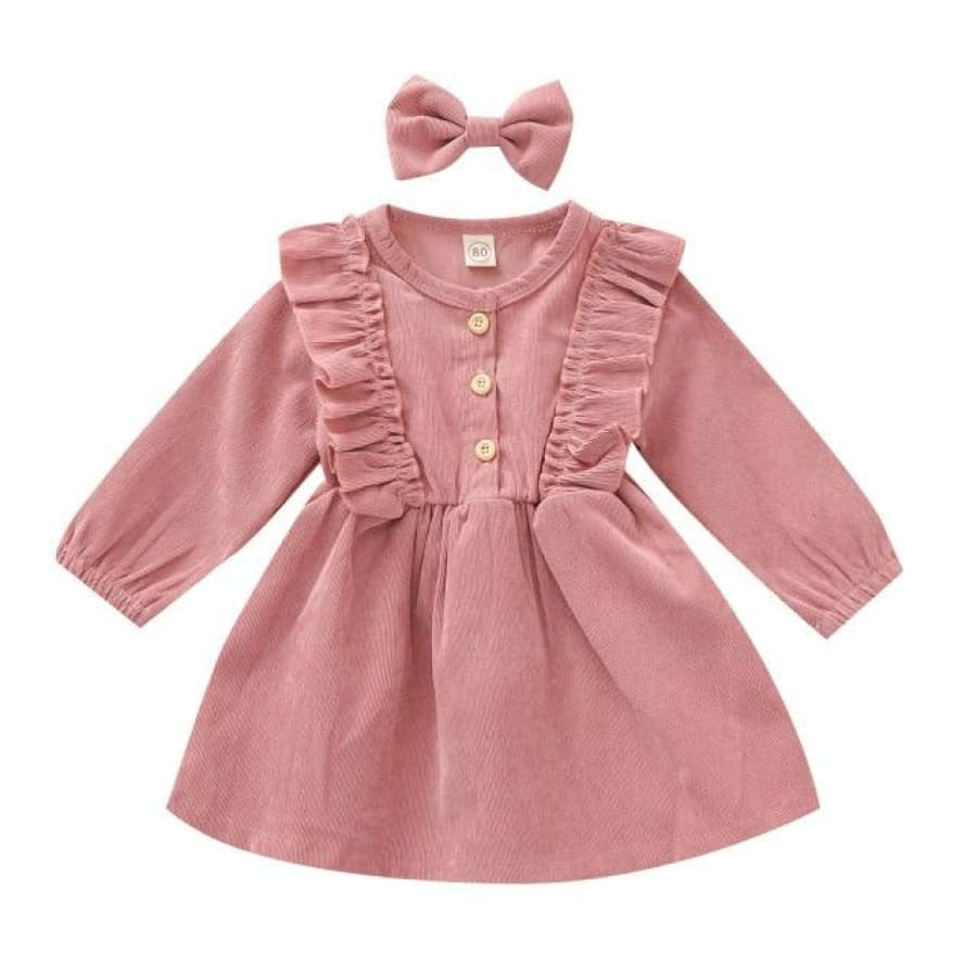 Mabel Flutter Long Sleeve Dress - Pink / 3-4 Years - Dress dress