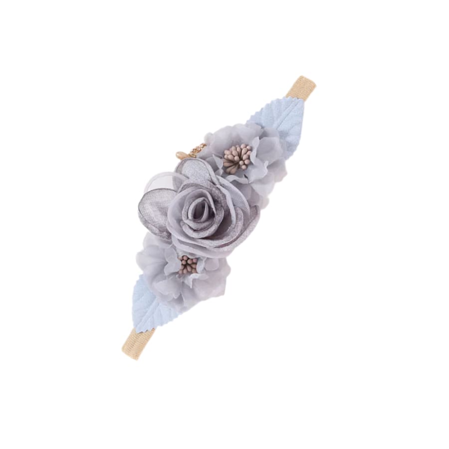 Maddie Floral Headband - Grey