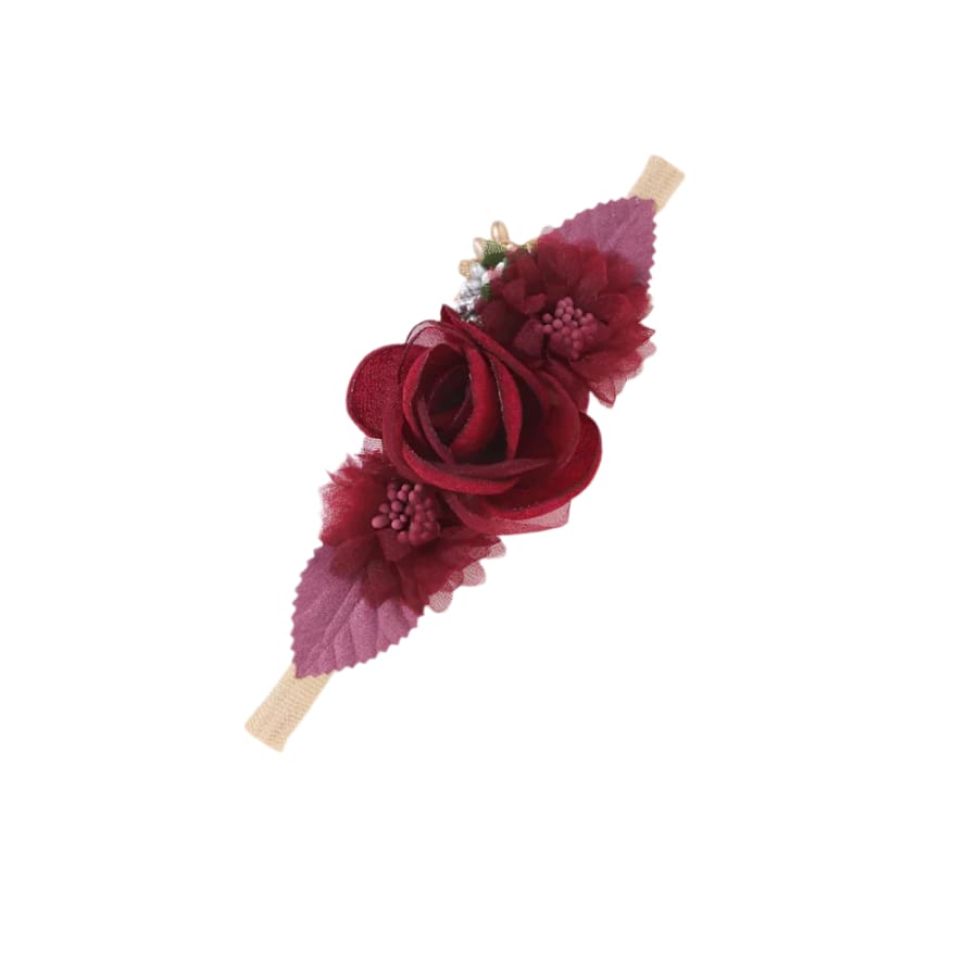 Maddie Floral Headband - Wine