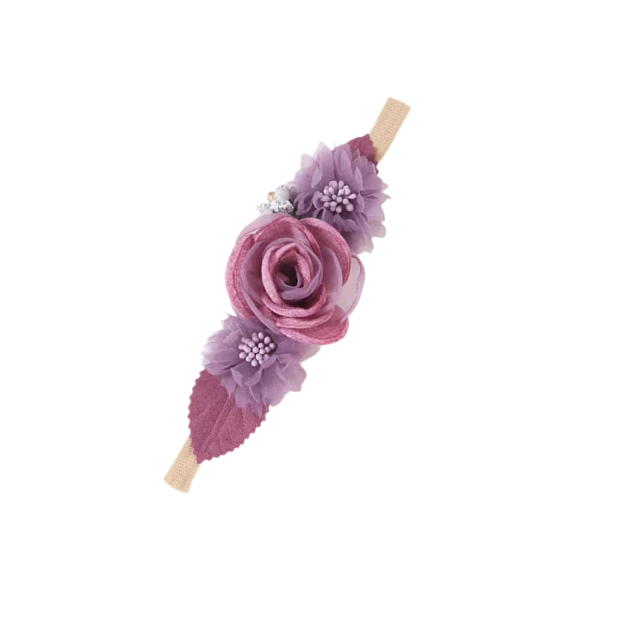 Maddie Floral Headband - Wine