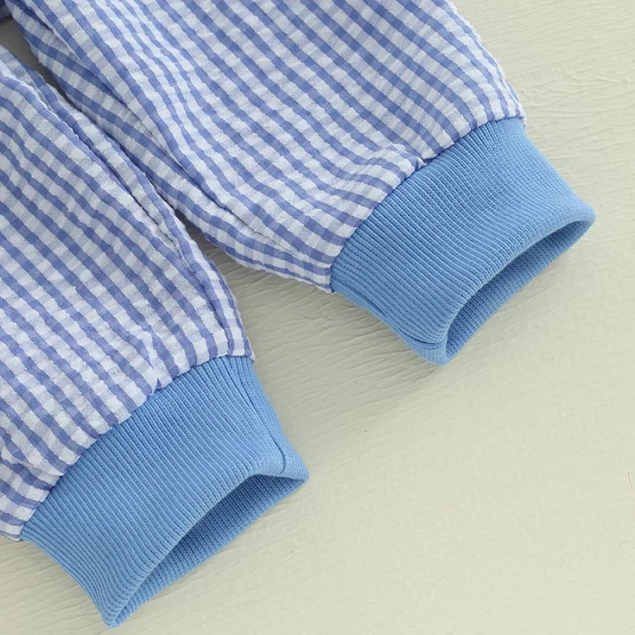 Mama’s Boy Gingham Beanie Set