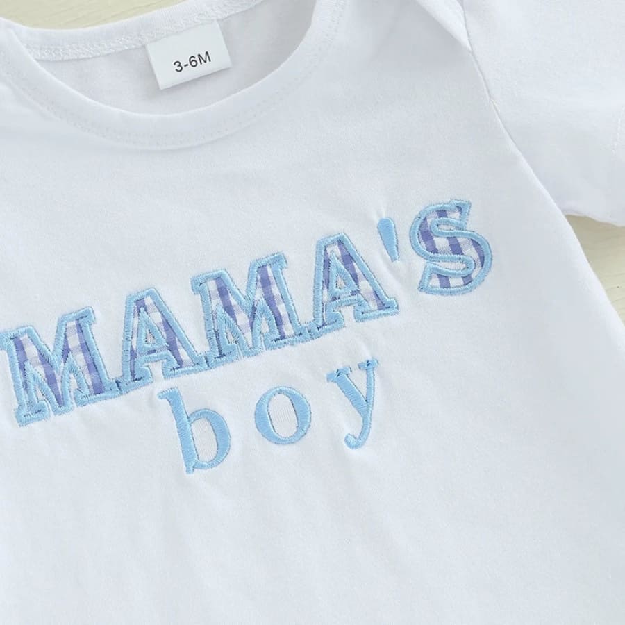 Mama’s Boy Gingham Beanie Set