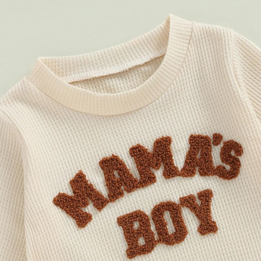 Mama’s Boy Waffle Trackie Set - Coffee