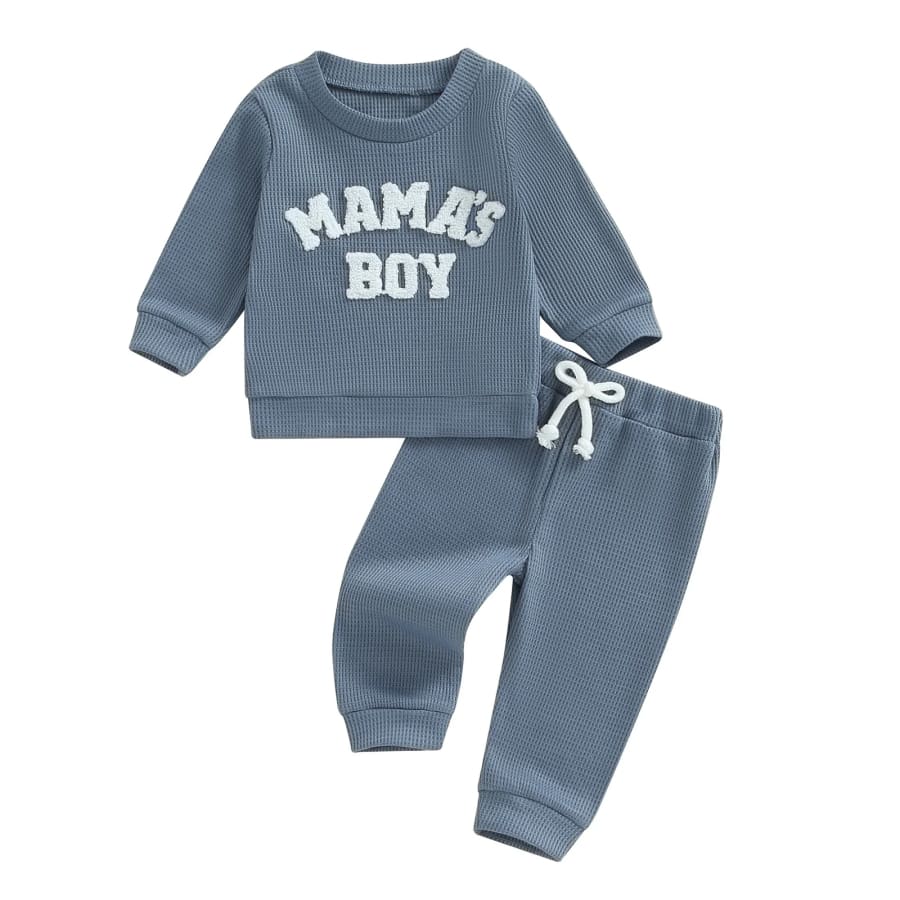 Mama’s Boy Waffle Trackie Set - Coffee