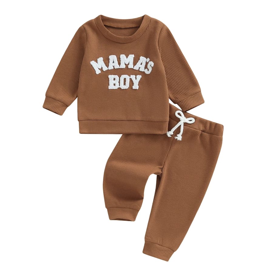 Mama’s Boy Waffle Trackie Set - Forest