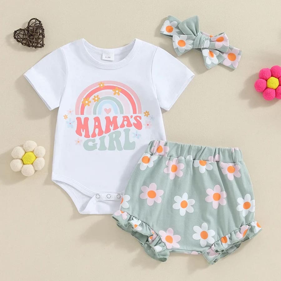 Mama’s Girl Rainbow Bloomer Set