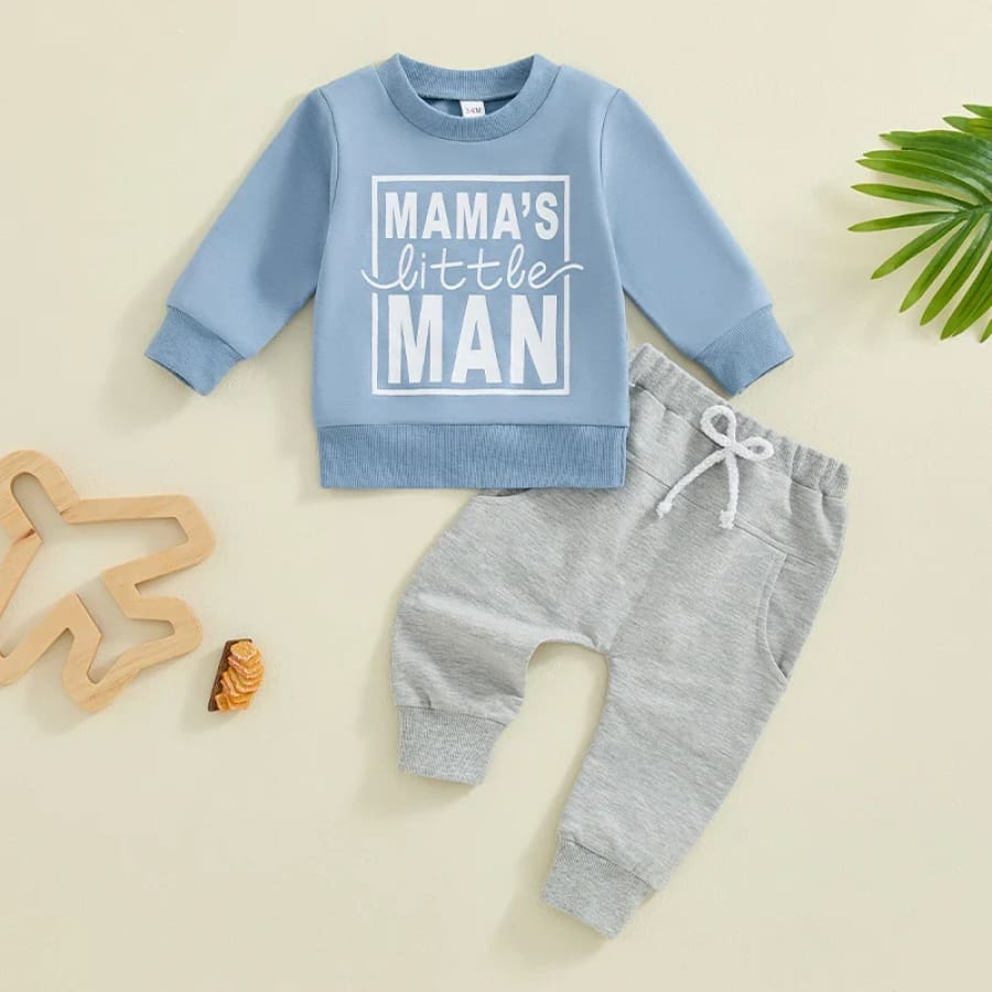 Mama’s Little Man Trackie Set - Blue