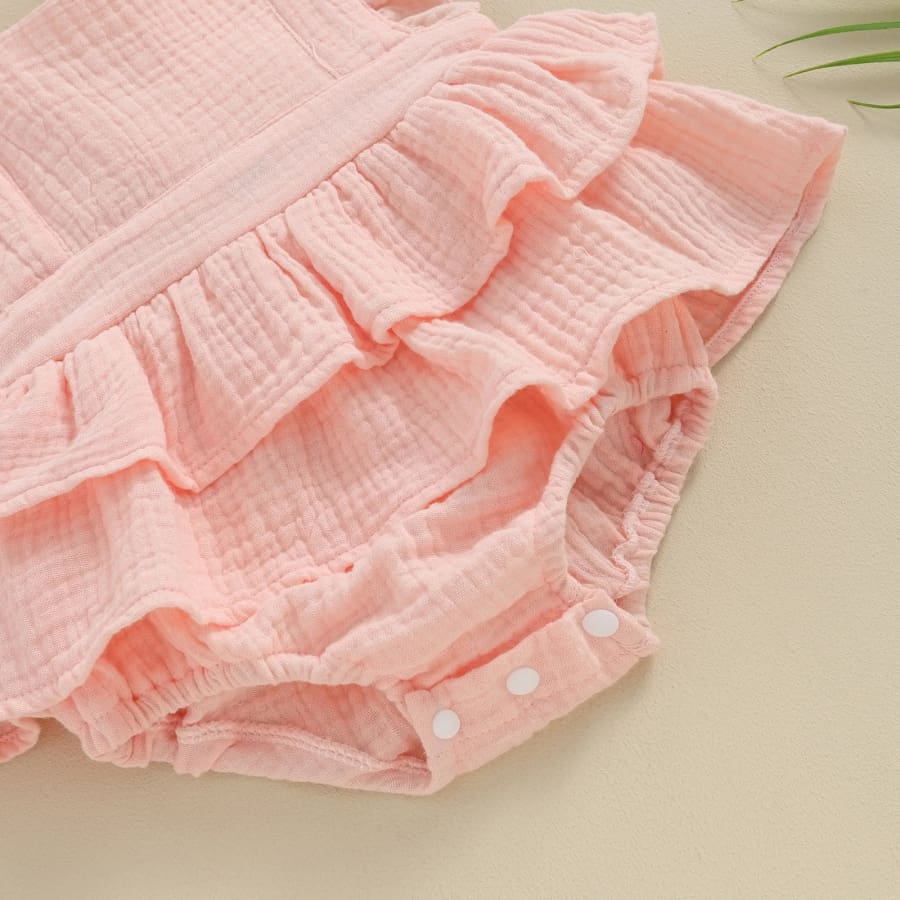 Mandie Flutter Romper with Headband - Natural