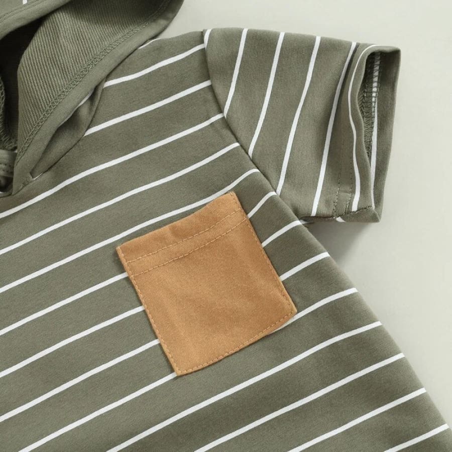 Mark Short Sleeve Hoodie Set - Grey