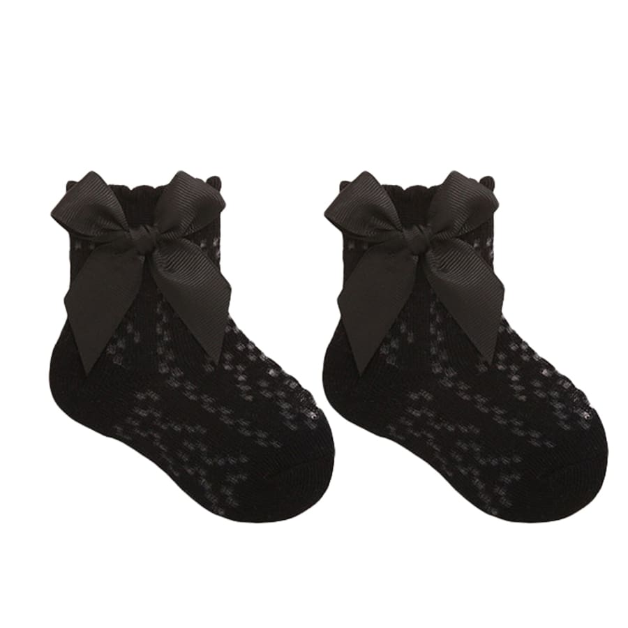Martina Lace Look Ankle Socks - Black - 0-6 Months