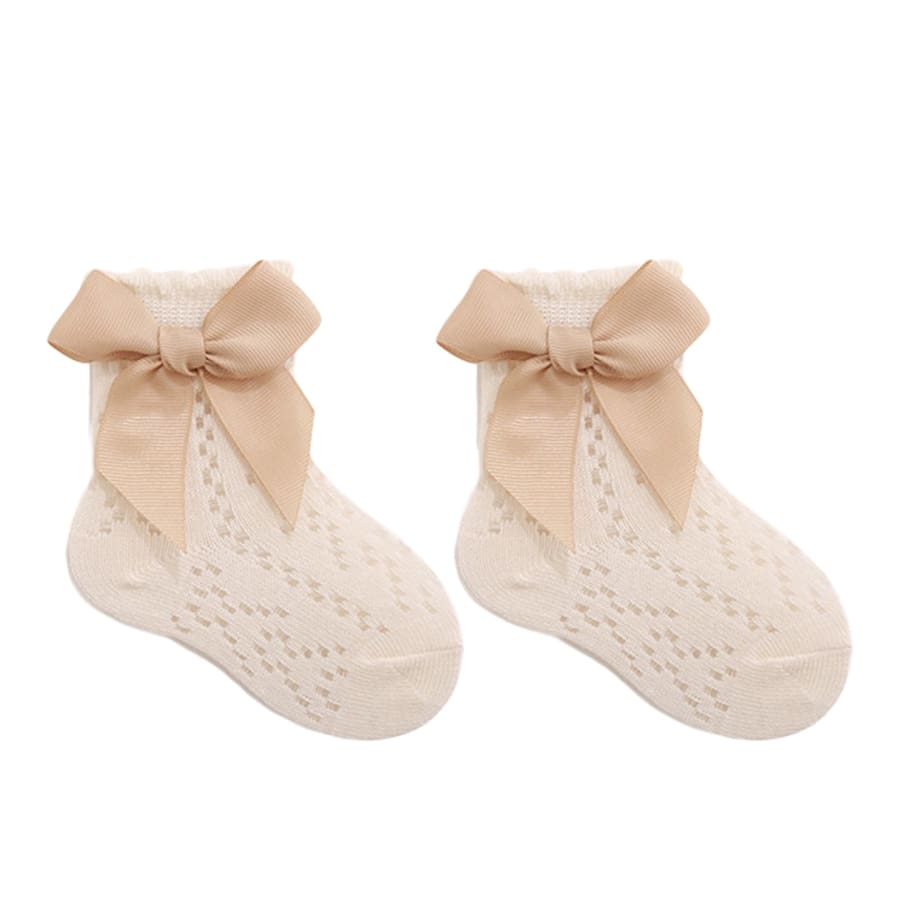 Martina Lace Look Ankle Socks - Cream - 0-6 Months
