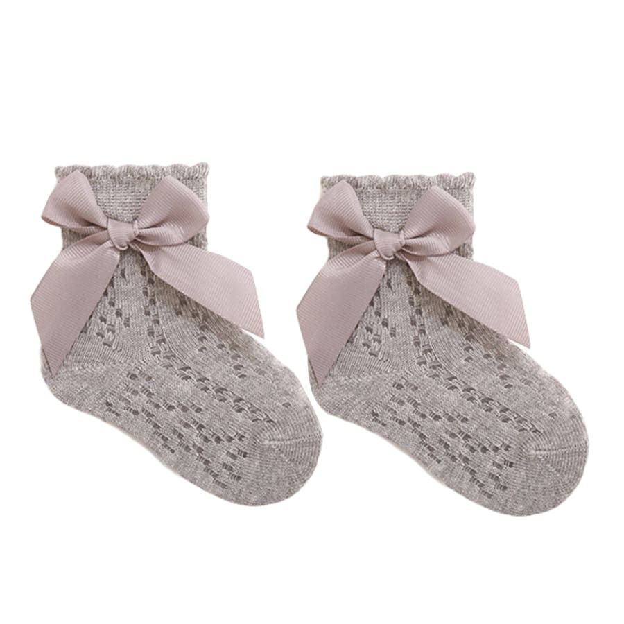 Martina Lace Look Ankle Socks - Grey - 0-6 Months