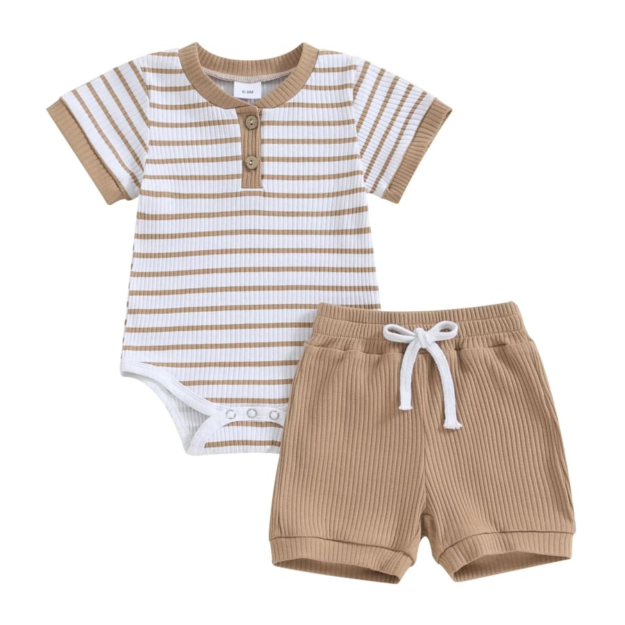 Maui Shortie Set - Clay - 0-3 Months