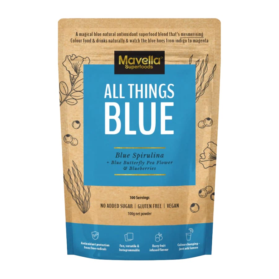Mavella All Things Blue - Blue Spirulina Blue Butterfly Pea Flower and Blueberries - Supplement