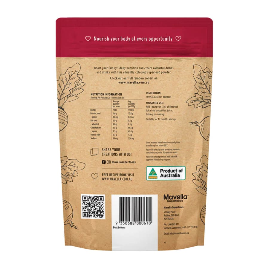 Mavella Australian Superfood Beetroot - Supplement