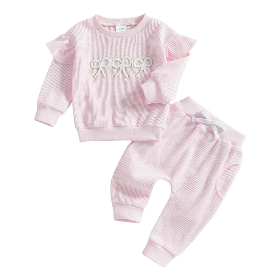 Megan Bow Flutter Trackie Set - 3-6 Months