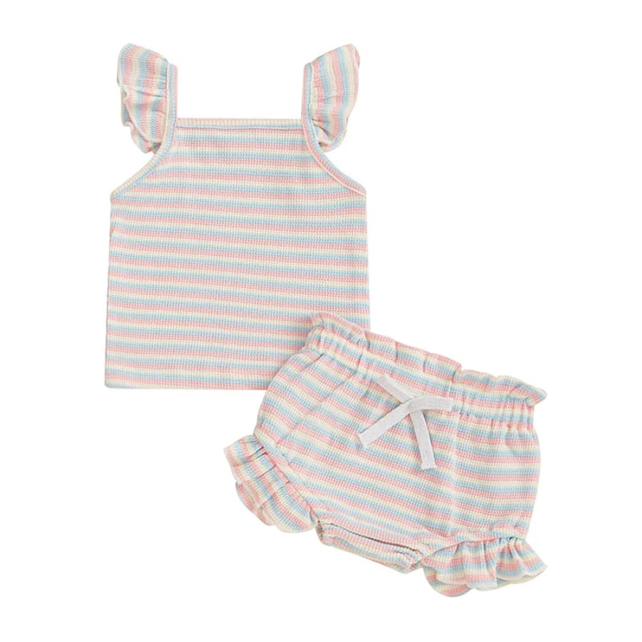 Melanie Stripe Bloomer Set - Natural - 0-3 Months