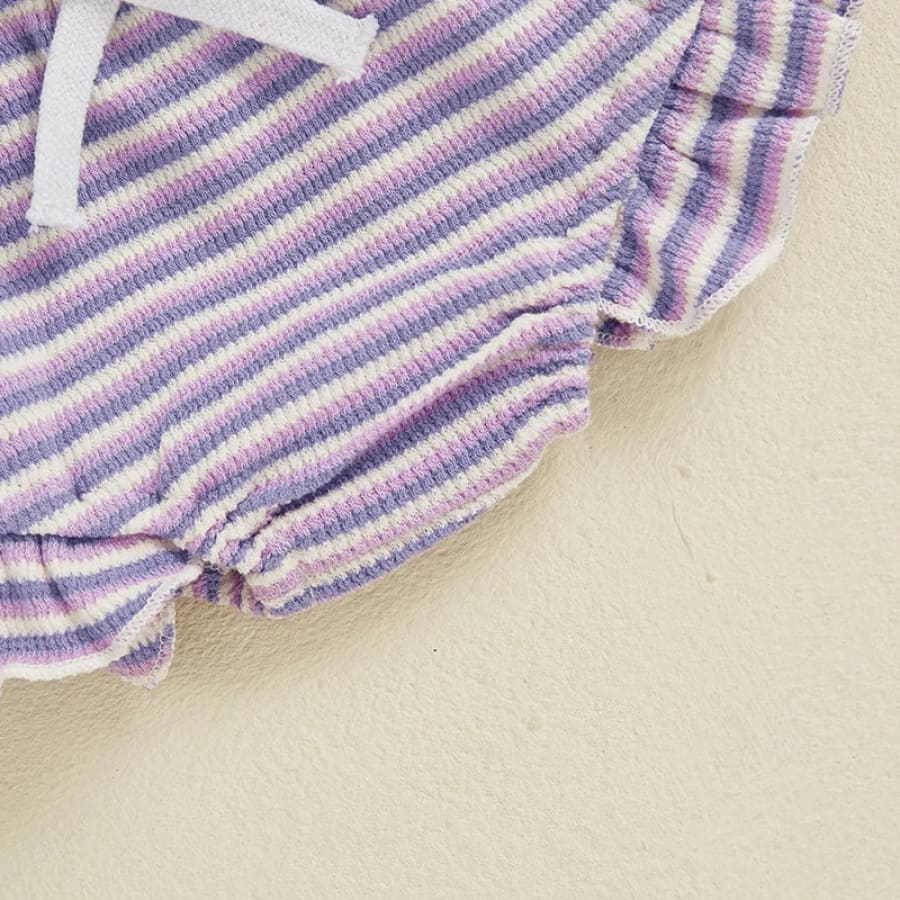 Melanie Stripe Bloomer Set - Natural