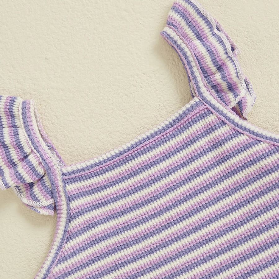 Melanie Stripe Bloomer Set - Natural