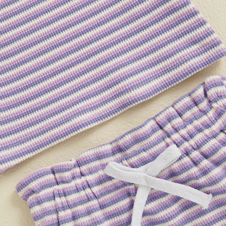 Melanie Stripe Bloomer Set - Natural