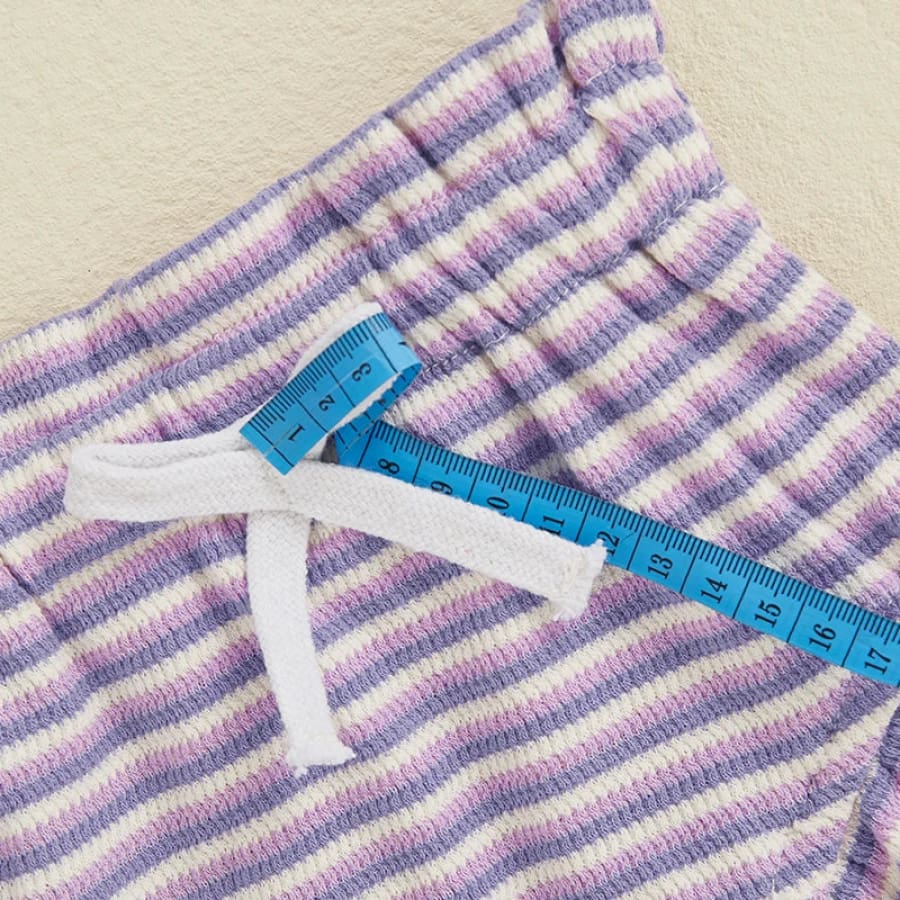 Melanie Stripe Bloomer Set - Purple