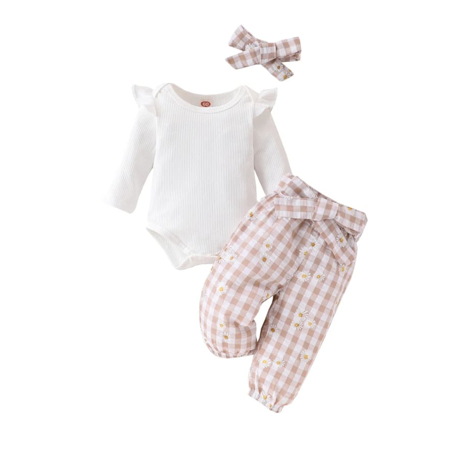 Melina Check Daisy Pant Set - Green