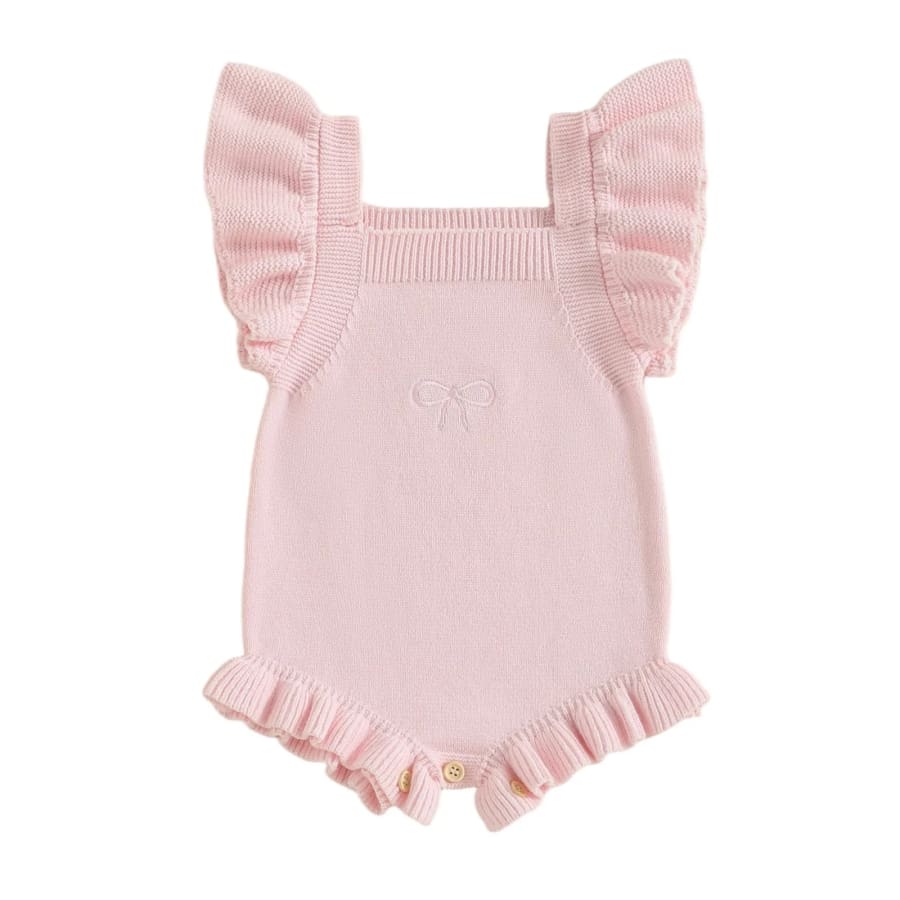 Mellie Soft Pink Knit Romper - 0-3 Months