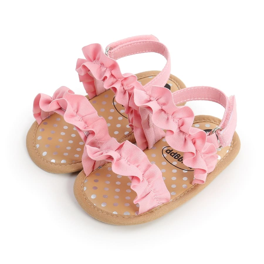 Mia Ruffle Soft Sole Sandal - Candy - 0-6 Months