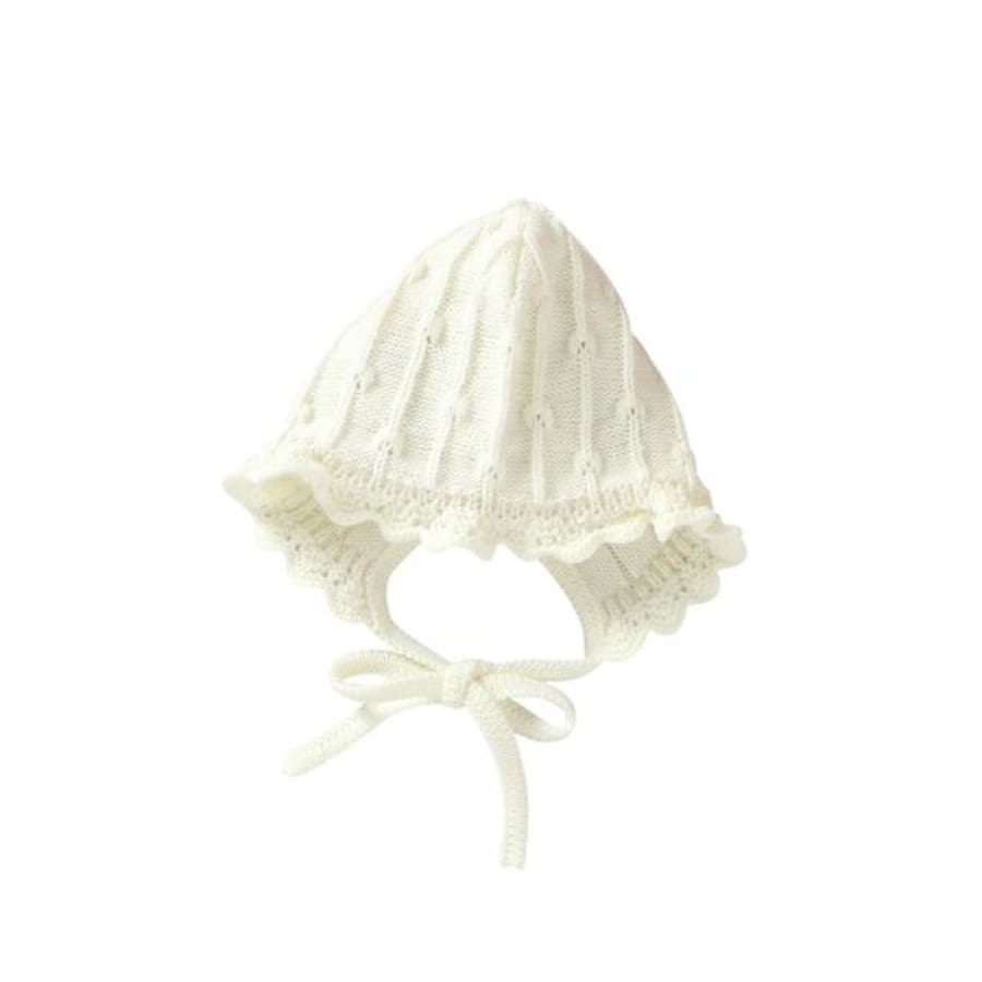 Miranda Knit Bonnet Beanie - Snow / 6-12 Months - Beanie beanie, Hat