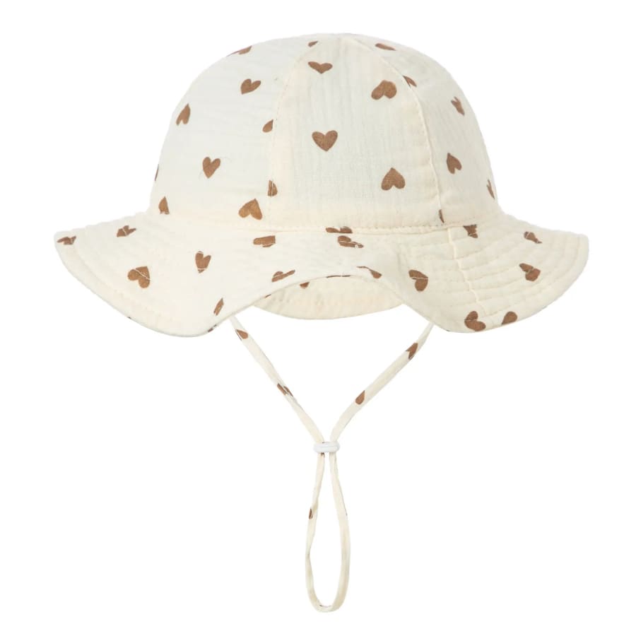 Muslin Bucket Sun Hat - Hearts