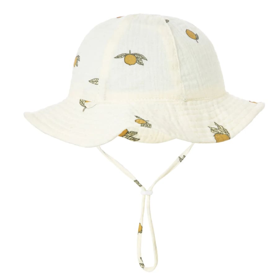 Muslin Bucket Sun Hat - Lemons