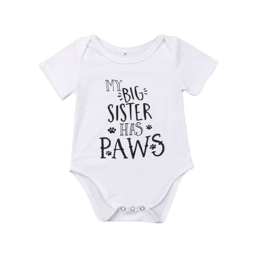 My Big Brother/Sister Has Paws Onesie - Brother / 0-3 Months - Onesies brother dog onesies paws sister