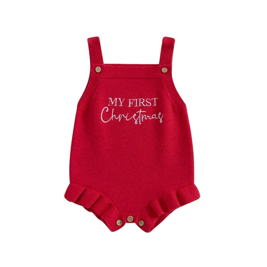 My First Christmas Knit Romper - Ruby - 0-3 Months