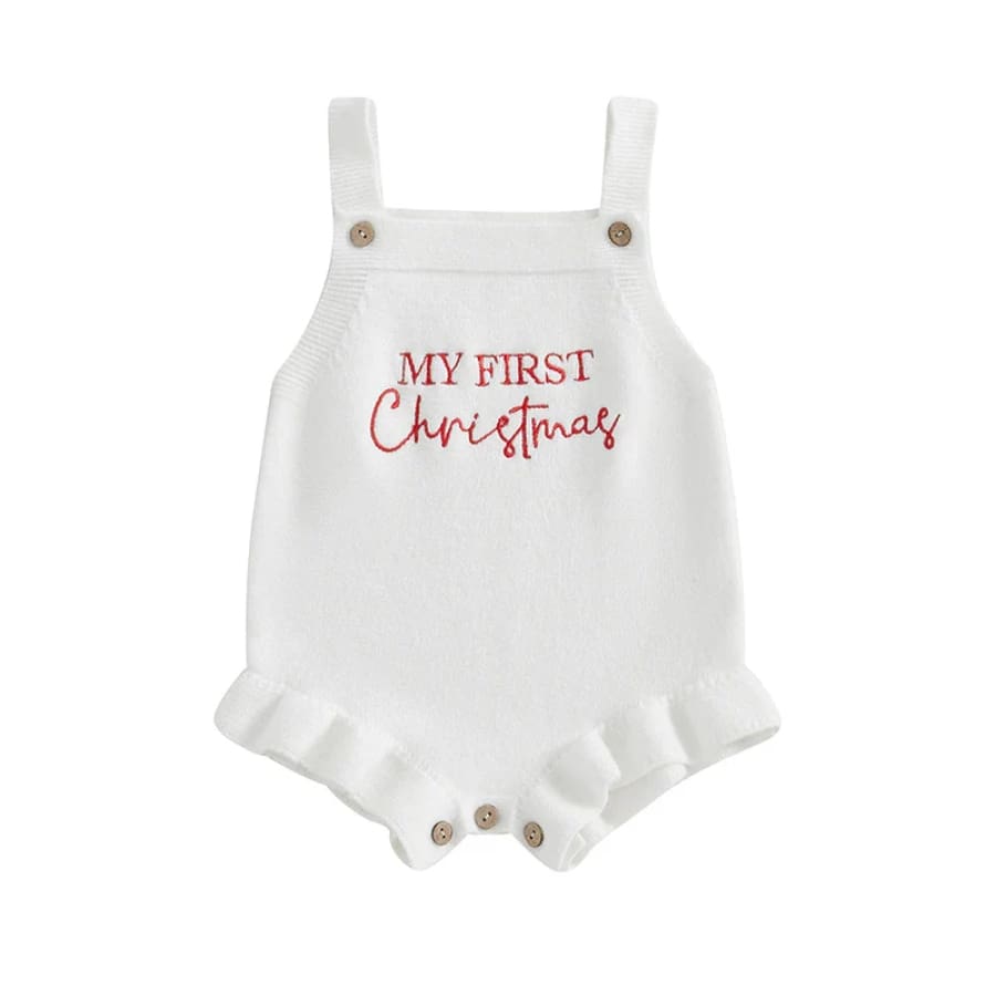 My First Christmas Knit Romper - Snow - 0-3 Months