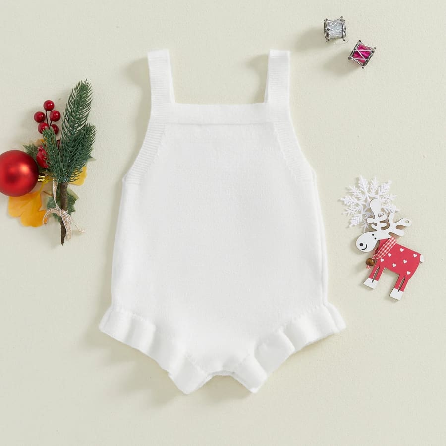 My First Christmas Knit Romper - Snow - 0-3 Months