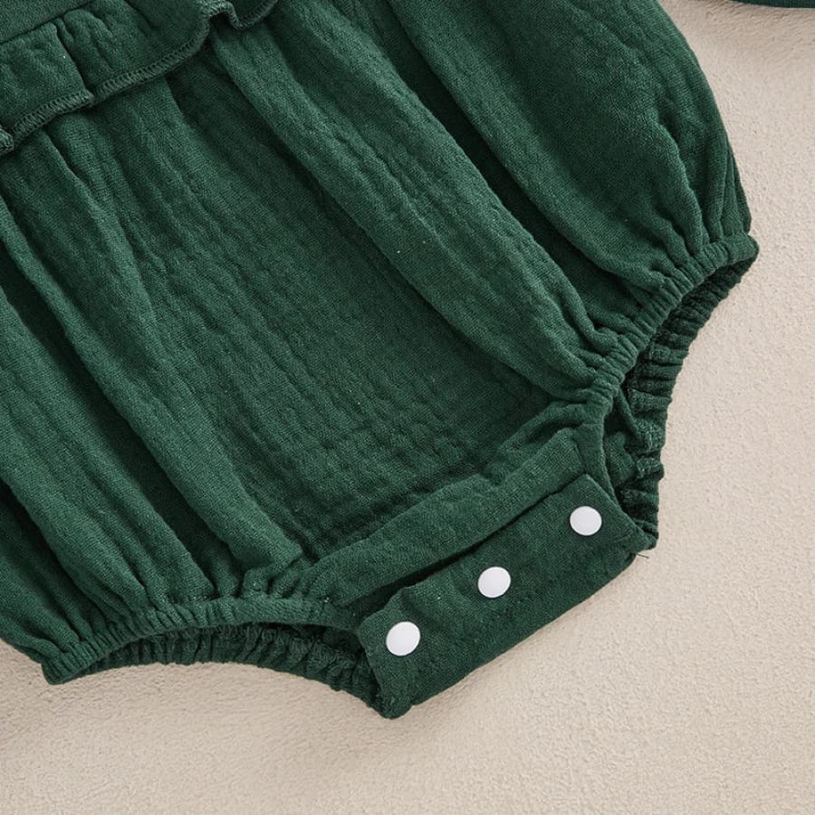 Myer Long Sleeve Flutter Romper - Earth
